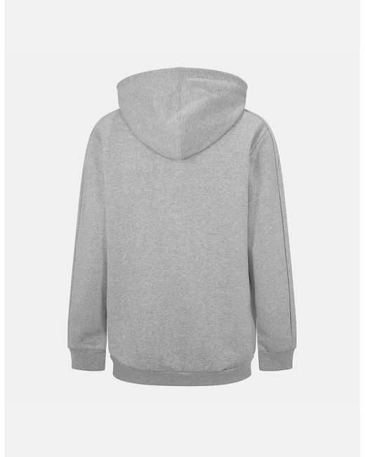 Adidas Gray Fleece 3 Stripes Full Zip Hoodie for men
