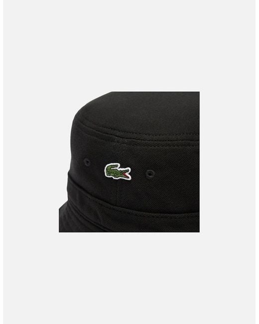 Lacoste Black Bucket Hat for men