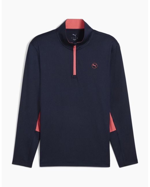 PUMA Blue Pure Quarter Zip Pullover Jumper for men