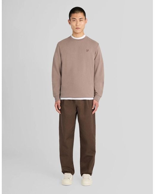 Lyle & Scott Gray Superfine Cotton Crew Neck Sweatshirt for men