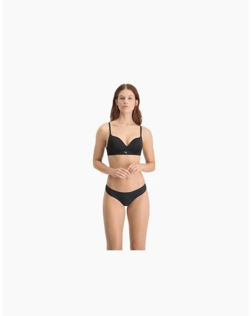 PUMA Black 2-Pack Microfibre Seamless Low-Rise Strings