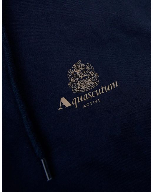 Aquascutum Blue Club Check Hoodie 11 for men