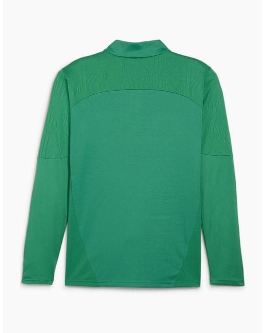 PUMA Green Teamfinal Training 1 4 Zip Fleece for men