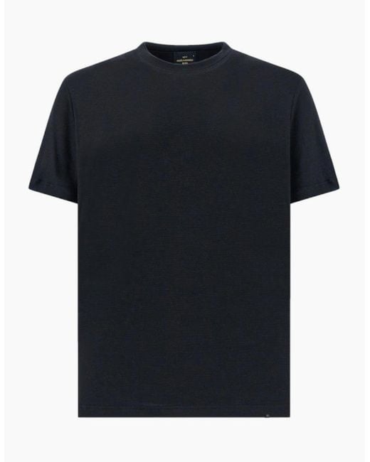 Paul & Shark Black Cotton Blend Jersey T-Shirt 013 for men