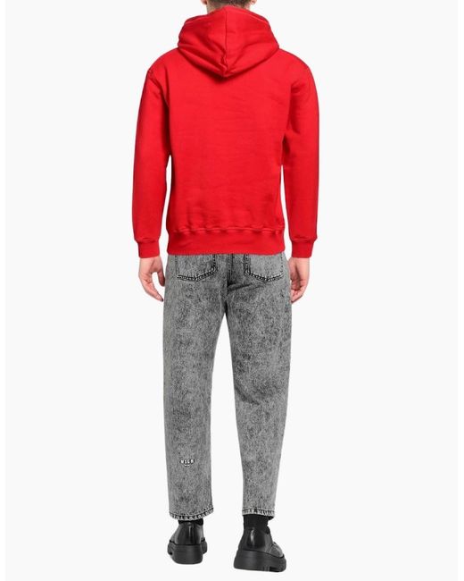 DSquared² Red Cool Fit Maple Leaf Hoodie for men