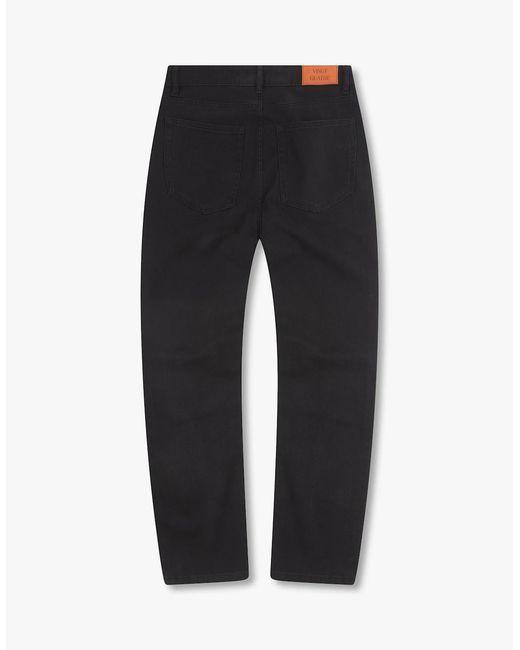 Vingt Quatre Denim Black Vingt Quatre Slim Fit Washed Jeans for men