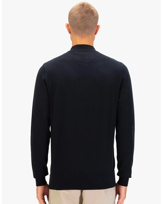 Luke 1977 Black Jenson 1000 Rib Neck Knitted Jumper for men