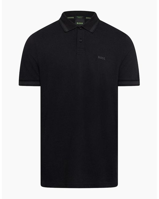 Boss Black Collared Neck Short Sleeve Regular Fit Shirt for men