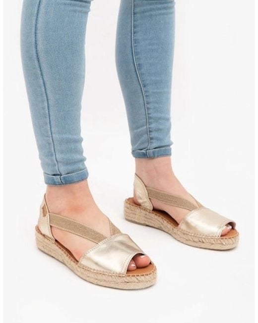 Toni Pons White Etna Leather Espadrille Sandals Platinum