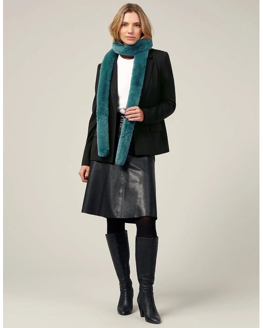 Nooki Design Blue Pasha Faux Fur Scarf-Peacock