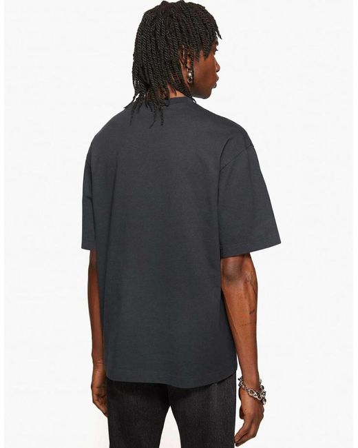 Acne Black Small Logo Stamp T-Shirt for men