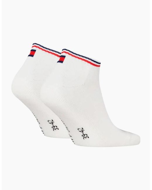 Tommy Hilfiger White 2-Pack Tommy Jeans Logo Sports Trainer Socks for men