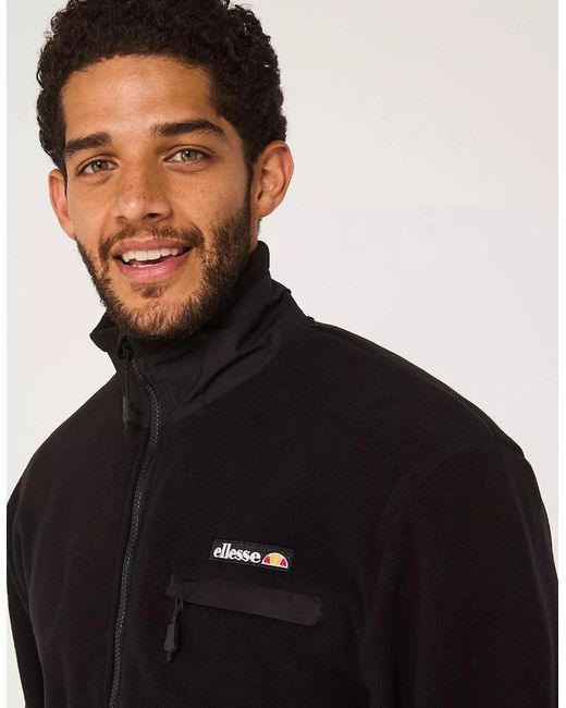 Ellesse Black Maseben Full Zip Fleece Jacket for men