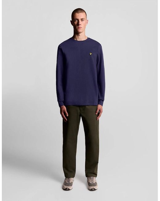 Lyle & Scott Blue Long Sleeve Cotton T-Shirt for men