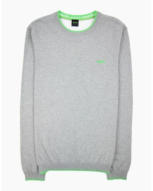 Boss Gray Ritom Curved Logo Sweatshirt 059 for men