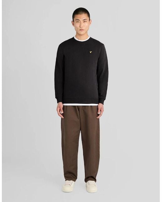 Lyle & Scott Black Everyday Cotton Crew Neck Sweatshirt for men