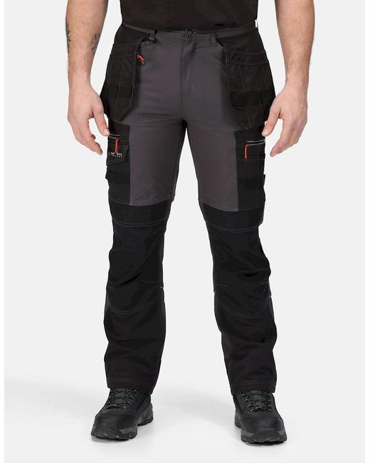 Regatta Black Professional Softshell Stretch Work Trousers for men