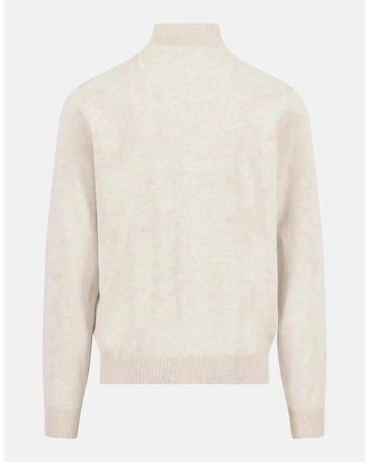 Fynch-Hatton White Fine Knit Cotton 1/4 Zip Sweater New Off for men