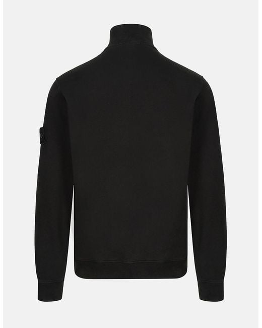 Stone Island Black Quarter Zip 6100068 Sweatshirt for men