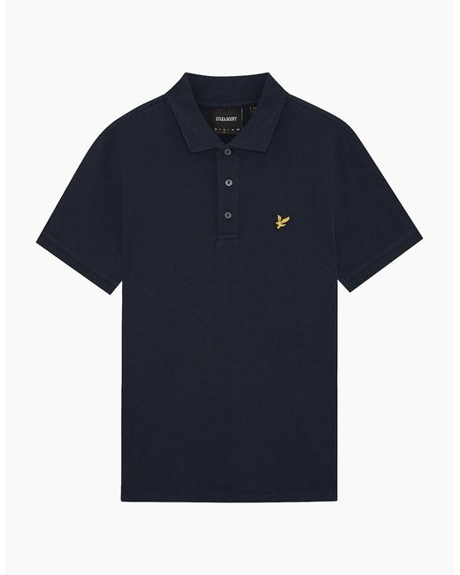 Lyle & Scott Blue Lyle & Scott Popcorn Jacquard Polo Shirt for men