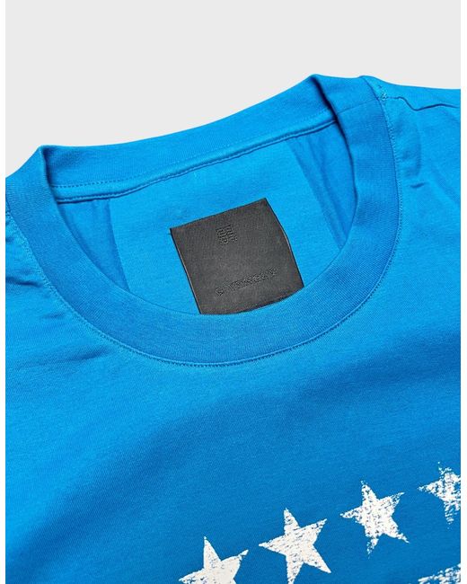 Givenchy Blue 4G Emblem Slim Fit T Shirt Mineral for men