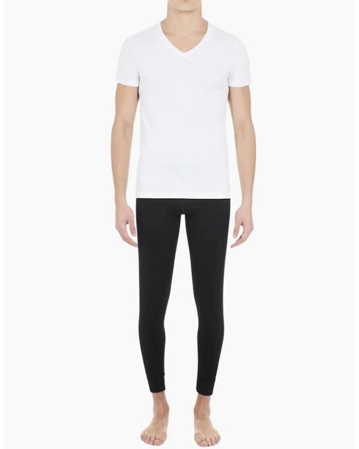 Hom White Supreme Cotton V-Neck T-Shirt for men