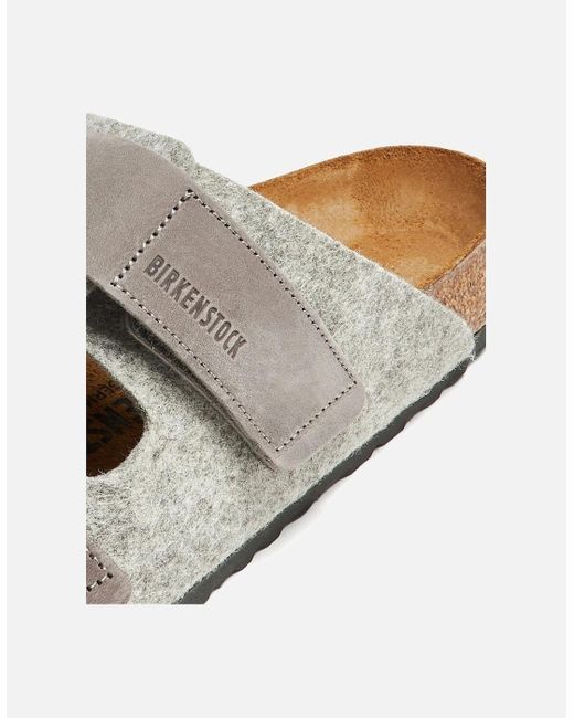 Birkenstock Gray Uji Leather & Textile Sandals for men