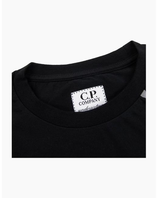 C P Company Black Undersixteen 30/1 Maxi Logo T Shirt 999