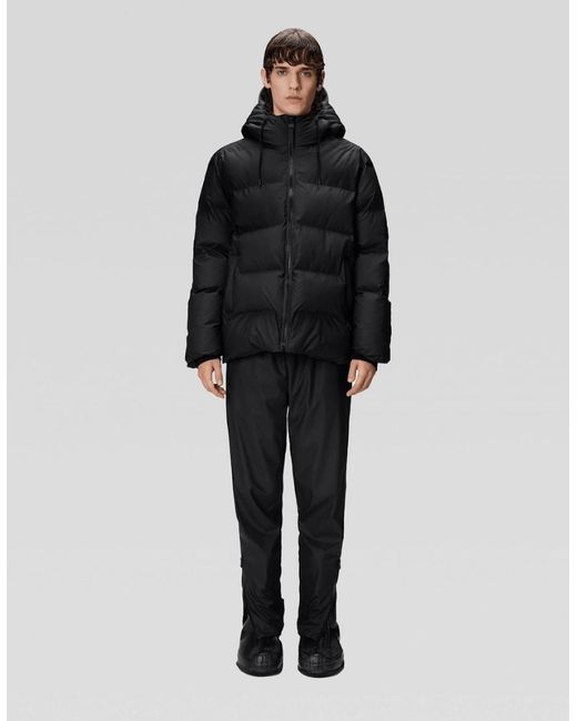 Rains Black Alta Puffer Jacket