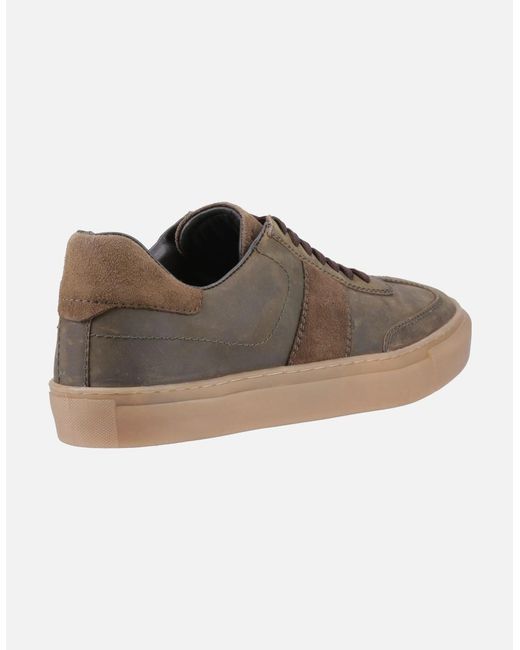 Hush Puppies Brown Riley Suede Khaki Trainers for men