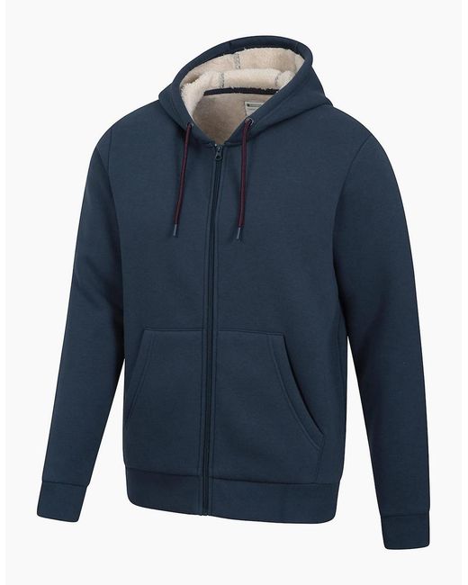 Mountain Warehouse Blue Dalton Borg Lined Full Zip Hoodie for men
