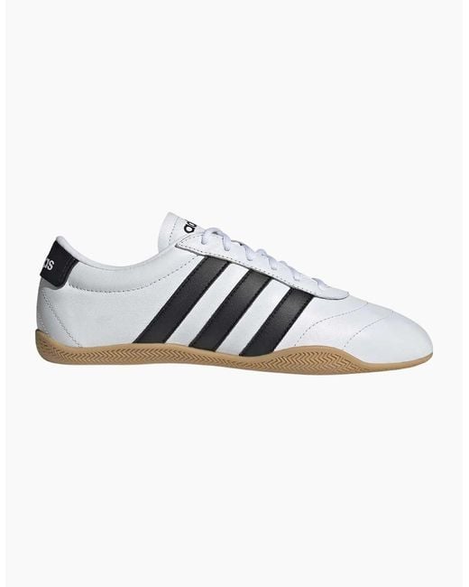 Adidas White Ladies Grand Court Lo Leather Court Shoes