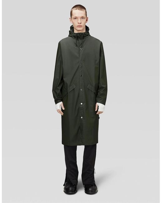 Rains Green Longer Jacket