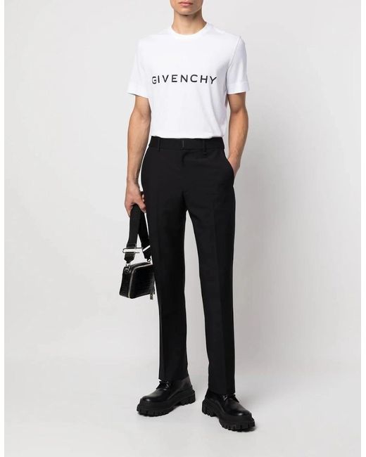 Givenchy White Archetype Logo Print Oversized T-Shirt for men