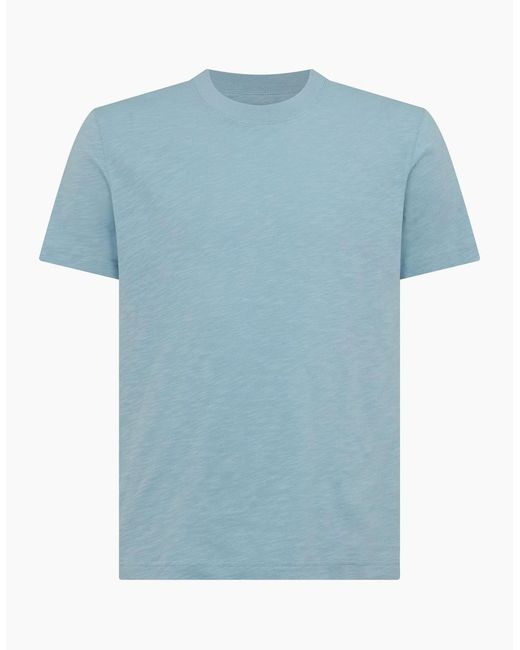 Remus Uomo Blue Slub Cotton T-Shirt for men
