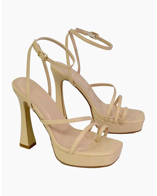 XY London Natural Ladies Tessie Platform High Heel Sandals