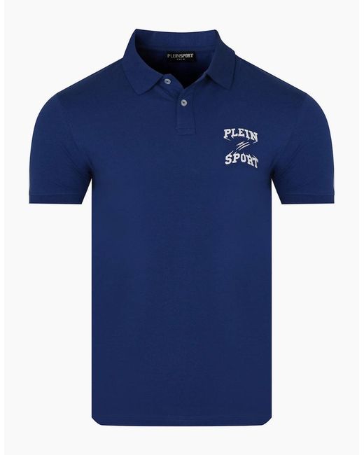 Philipp Plein Blue Plein Sport Small Logo Polo Shirt for men