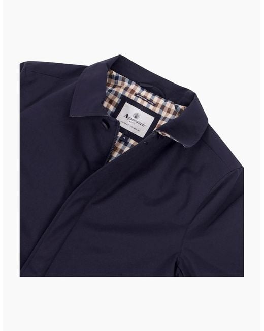 Aquascutum Blue Active Shell Active Mid Trench Jacket for men