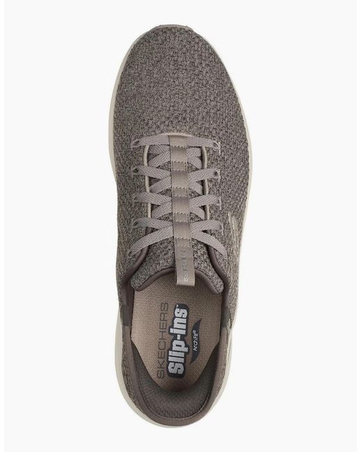 Skechers Gray Arch Fit 2.0 Look Ahead 232462-Tpe Taupe Lace Up Shoes for men
