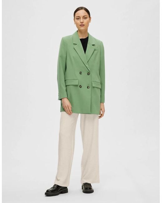 SELECTED Natural Femme Viva-Gulia Heavyweight Long Linen Pant Sandshell