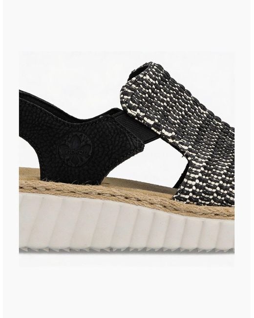 Rieker Black Rachel Wedge Sandals
