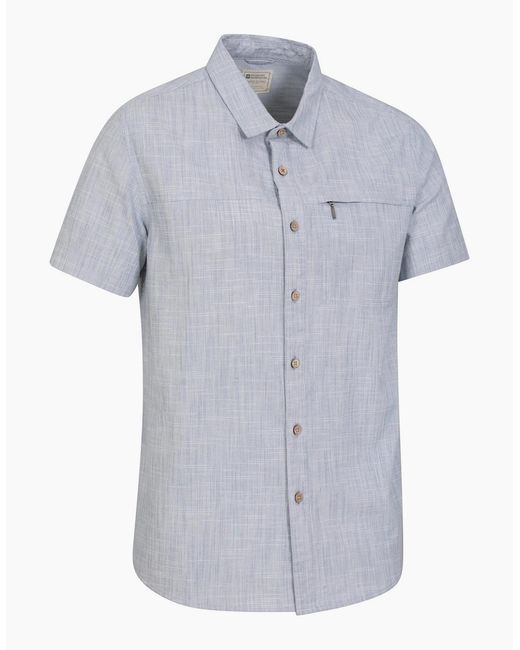 Mountain Warehouse Blue Coconut Slub Short-Sleeved Shirt for men