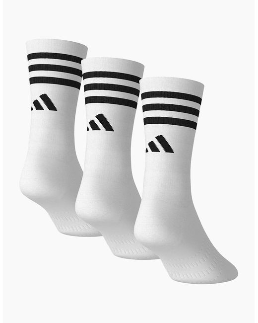 Adidas White Adult Crew Socks (Pack Of 3)