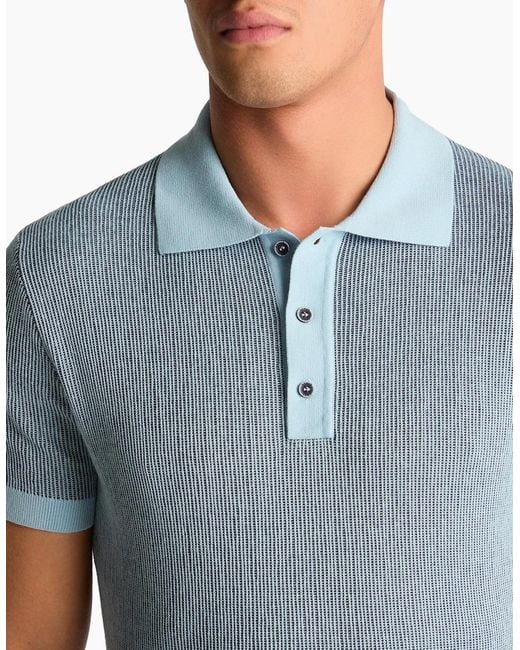 Remus Uomo Blue Knitted Polo Shirt for men