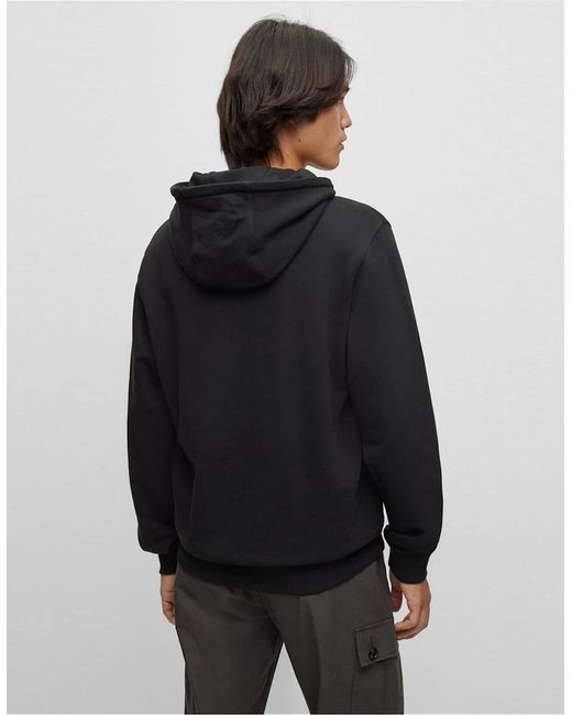 Boss Black Graphic Hooded Neck Long Sleeve Sweatshirt for men