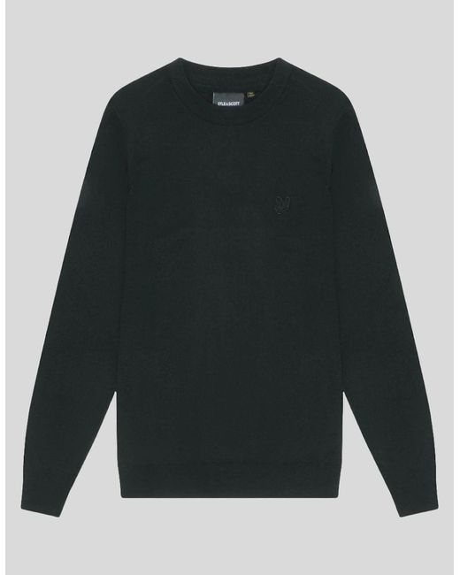 Lyle & Scott Green Merino Wool Crew Neck Jumper for men