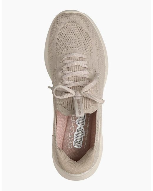 Skechers White Ultra Flex 4.0 Textile Natural Standard Trainers