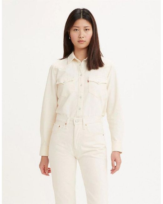 Levi's White Levi's Ultimate Western Collared Long Sleeve Shirt