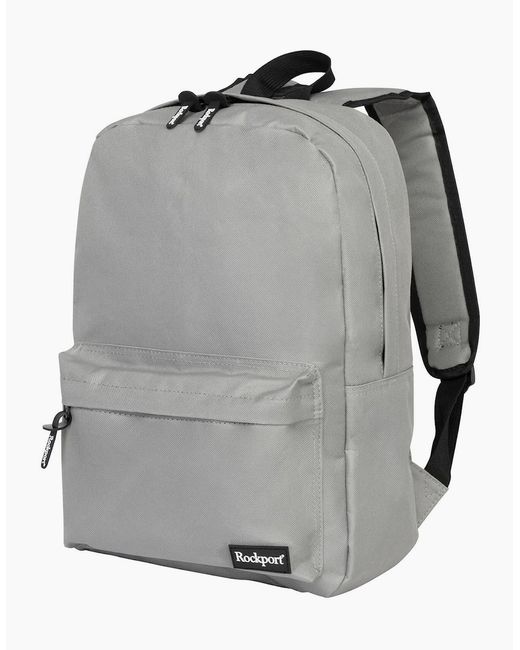 Rockport Gray Solid Patterned Med Backpack With Logo for men