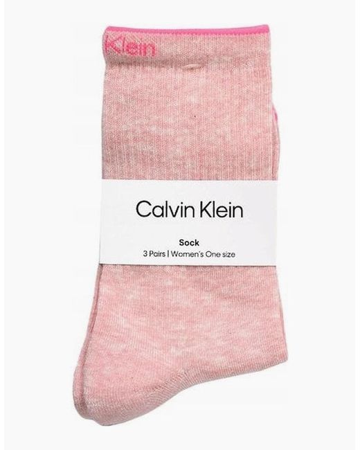 Calvin Klein White 3-Pack Fine Line Sports Socks, Melange Combo